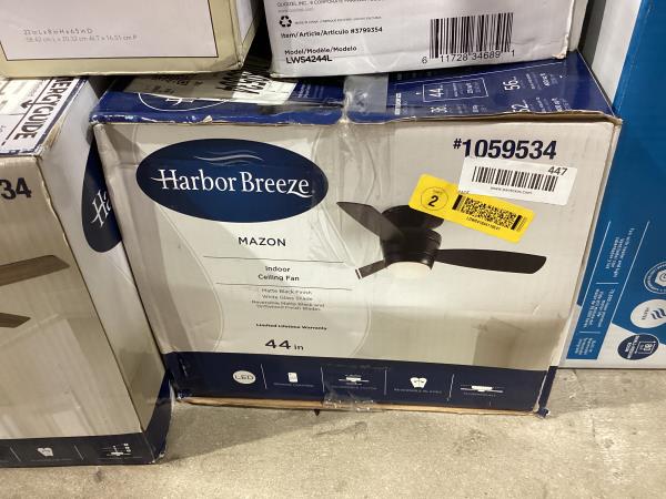Lot # 447 Harbor Breeze 44" Flush Mount Ceiling Fan $128