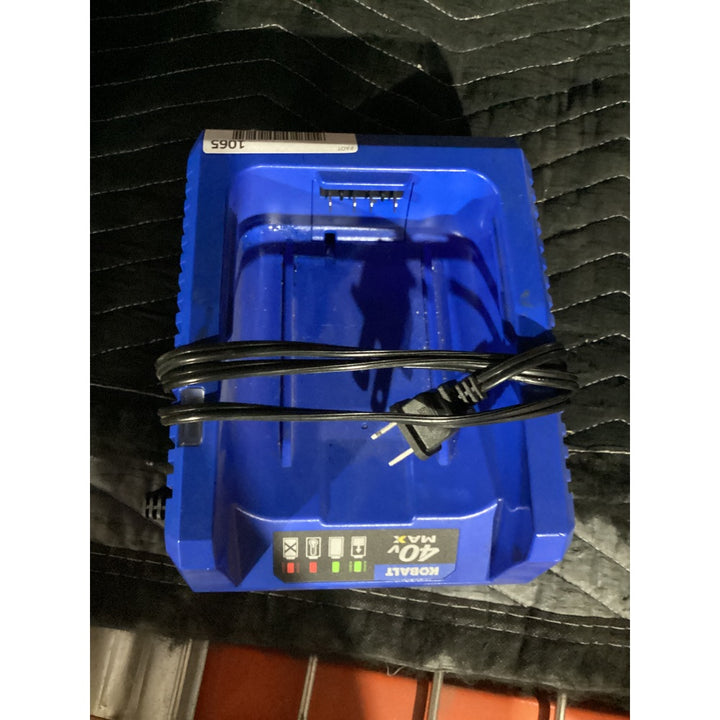 Lot # 1065 KOBALT Lithium-Ion Charger KRC 840-03 - 40V MAX, 120V Input, Blue