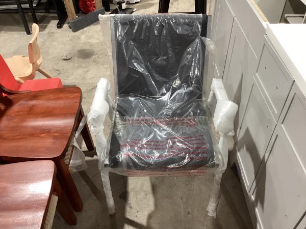 Lot # 2118 Flash Furniture HERCULES Series Heavy Duty Black Vinyl Stack Chair with Arms and Ganging Bracket