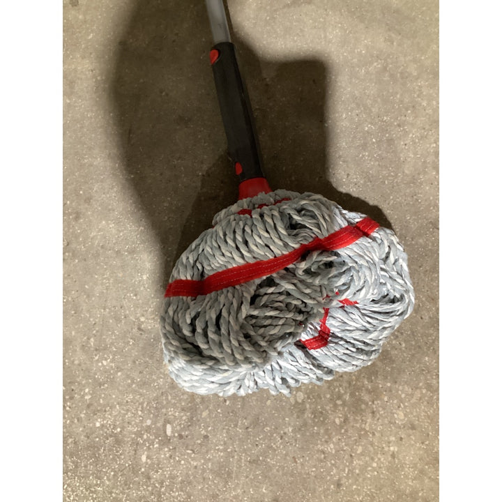 Lot # 1440 Rubbermaid Spin Mop - Absorbent String Head, Adjustable Handle, Grey/Red