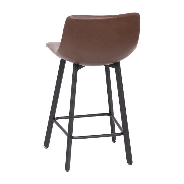 Lot # 1923 Flash Furniture Caleb Modern Armless 24 Inch Counter Height Stools Commercial Grade w/Footrests and Matte Metal Frames, Set of 2