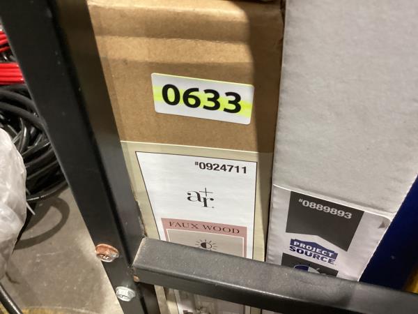 Lot # 148 White Faux Wood Blinds $45