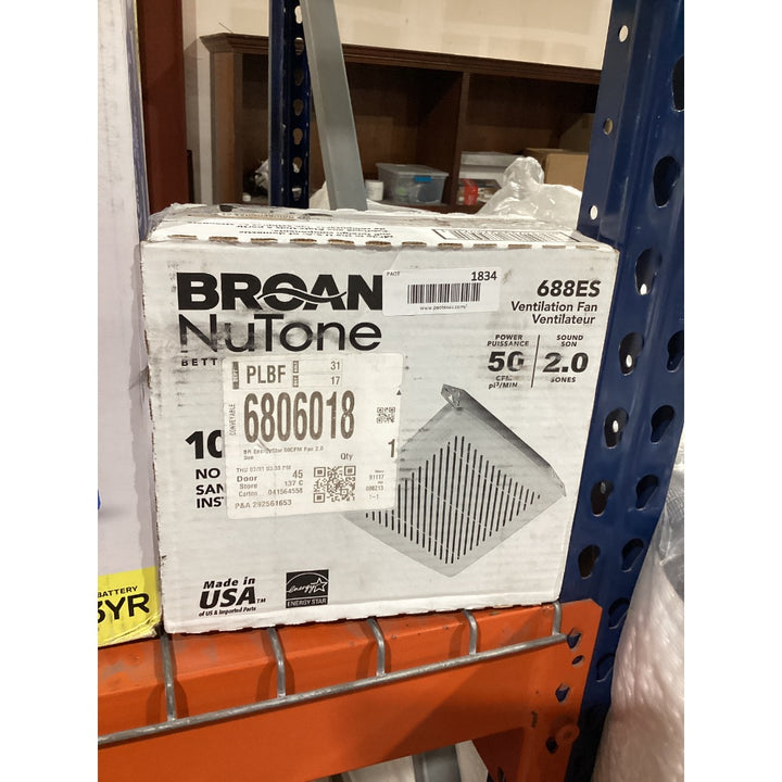 Lot # 1834 Broan-NuTone Fan $21.98