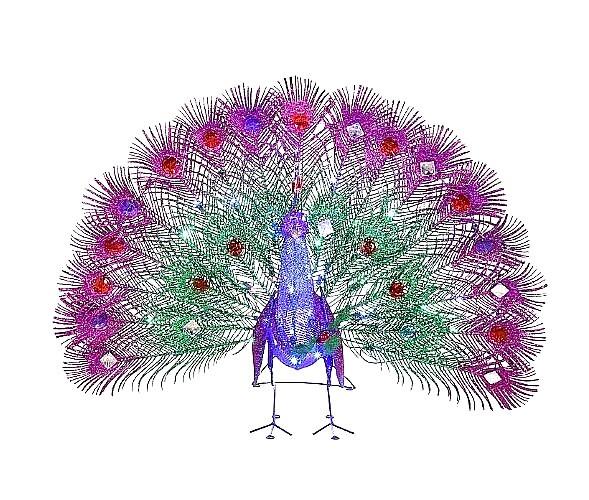 Lot # 1250 Holiday Living LED Twinkling Peacock Decoration$95