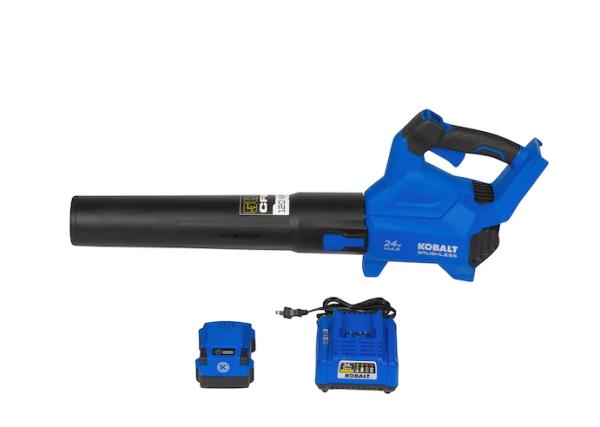 Lot # 243 Kobalt 24-volt 500-CFM Leaf Blower $140