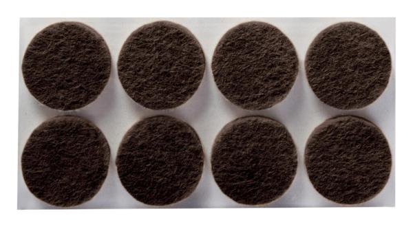 Lot # 73 Scotch Felt Pads 32 PCS Brown, Felt Furniture Pads for Protecting Hardwood Floors, 1" Round, Easy-to-Apply, Self-Stick Design, Reliable Protection from Nicks, dents and Scratches (SP822-NA)