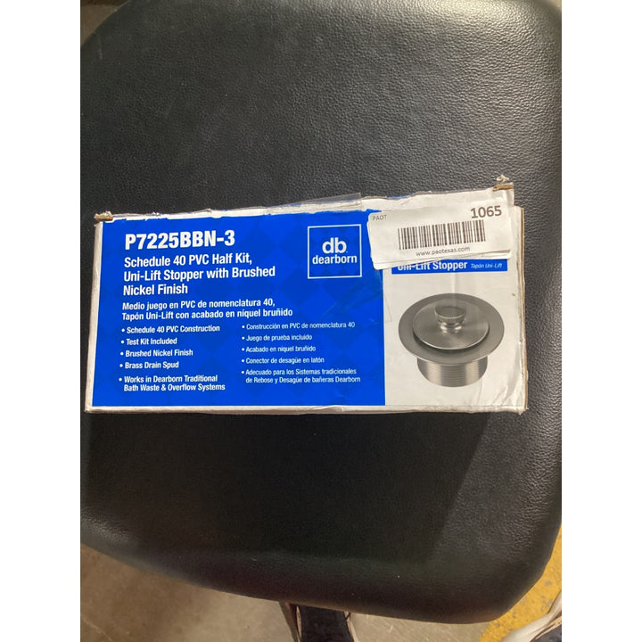 Lot # 1065 Dearborn P7225BBN-3 Brushed Nickel PVC Half Kit $47.98