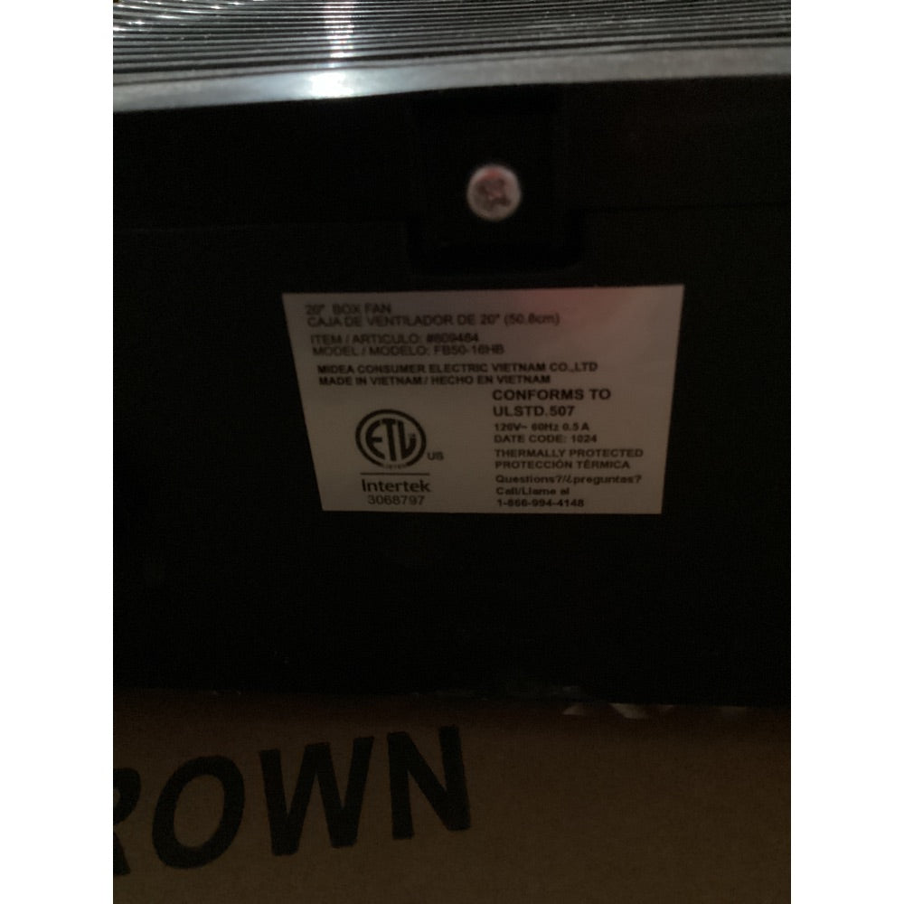 Lot # 2458 Utilitech Box Fan $25