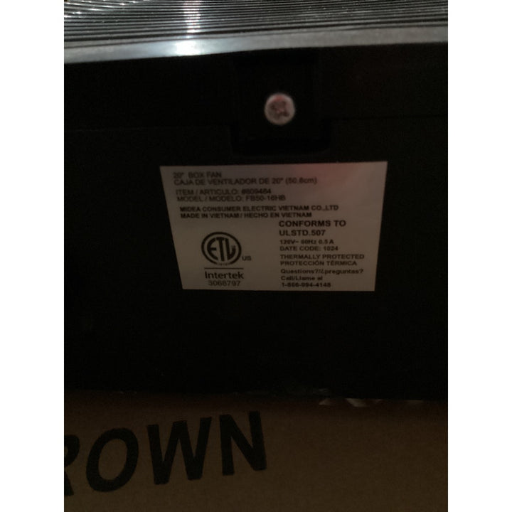 Lot # 2458 Utilitech Box Fan $25