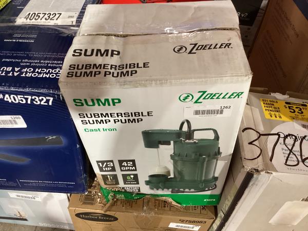Lot # 1262 Zoeller 1/3 HP 2520 Vertical Float Switch $175