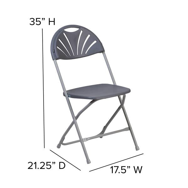 Lot # 2187 Flash Furniture HERCULES Series 650 lb. Capacity Charcoal Plastic Fan Back Folding Chair