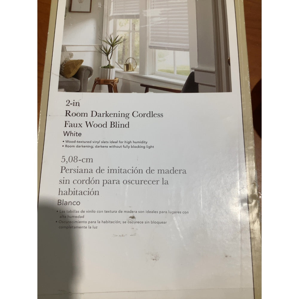 Lot # 148 White Faux Wood Blinds $45