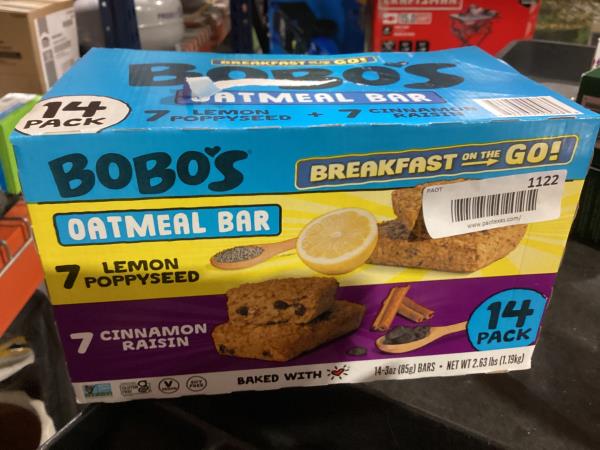 Lot # 1122 BOBOS Oatmeal Bars Variety Pk $33.00