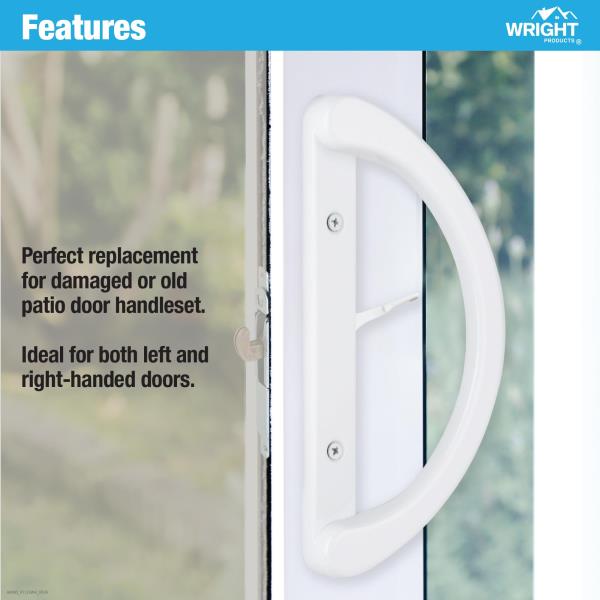 Lot # 1092 Wright Prods Patio Door Handle White $39.98